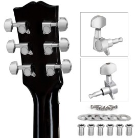 Set de Clavijeros Guitarra Eléctrica 6 en línea (negros) Genérico 