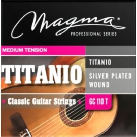 Set de Cuerdas Guitarra Clásica Tensión Media Titanio Silver Entorchado Plateado. Magma Strings 